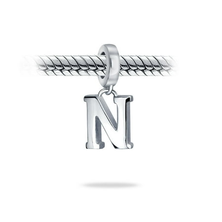 Jewel Tie 925 Sterling Silver Reflections Letter N Triangle Block Bead 8.2mm x 8.2mm Jewel Tie 925 Sterling Silver Reflections Letter N Triangle Block Bead 8.2mm x 8.2mm